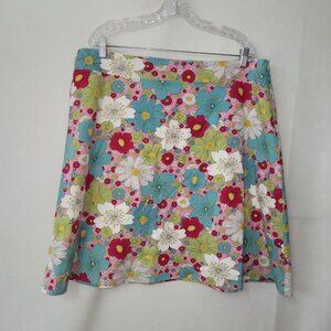 Sevier‎ Skirts Womens 16 Mulitcolor Floral Lined Mini Side Zip Bright Colorful